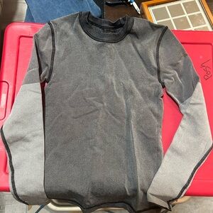 Gray and Black Long Sleeve Shirt Underlayer
